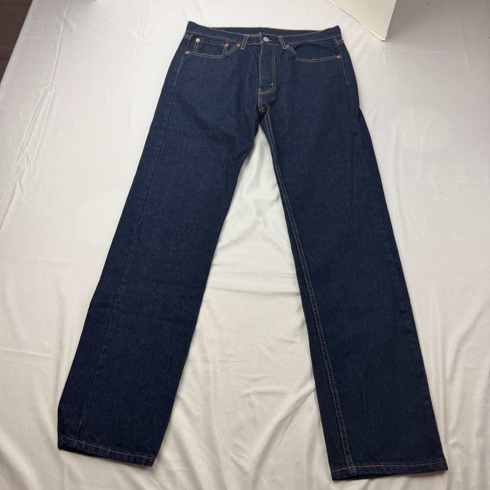 Levi's 501 Original Fit Jeans Men 34x34 Dark Wash Indigo Denim Straight Leg